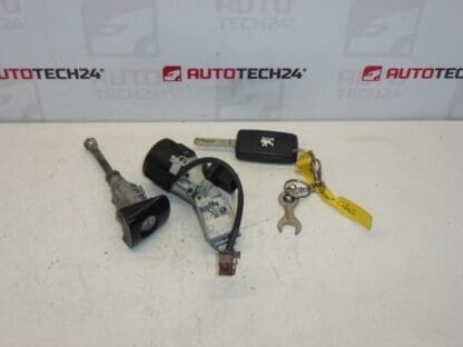 Switch box, door lock and one key Citroën Peugeot 4162SP