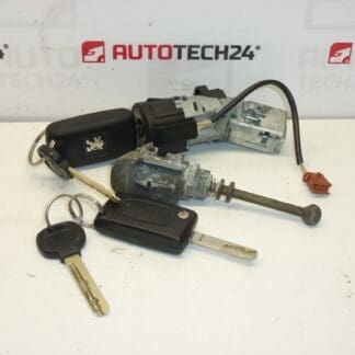 Switch box, door lock and two Citroën Peugeot 4162EQ keys